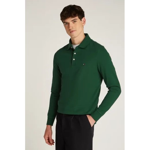 T-shirt męski zielony Tommy Hilfiger z długim rękawem