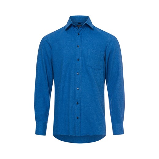 Andrew James Męska koszula casual Mężczyźni Regular Fit Bawełna indygo jednolity ze sklepu vangraaf w kategorii Koszule męskie - zdjęcie 175304810