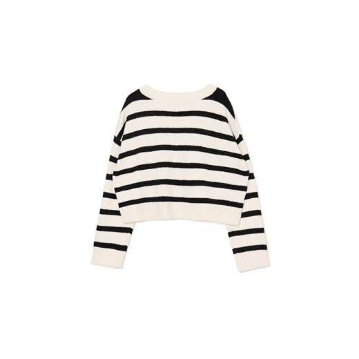 Cropp - Kremowy sweter w czarne paski - kremowy Cropp L Cropp
