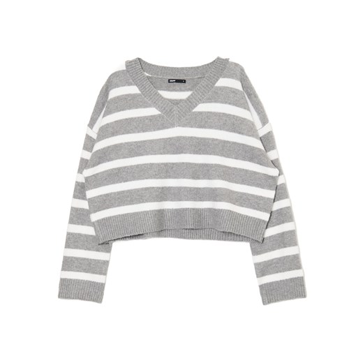 Cropp - Szary sweter w białe paski - szary Cropp XS Cropp
