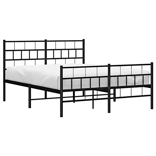 Czarne dwuosobowe metalowe łóżko 120x200 - Aretuza ze sklepu Edinos.pl w kategorii Łóżka i materace - zdjęcie 175311841