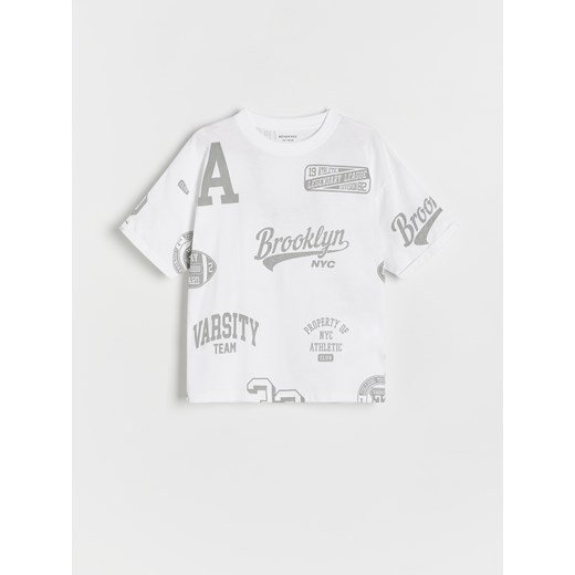 Reserved - T-shirt oversize - złamana biel Reserved 116 (5-6 lat) Reserved