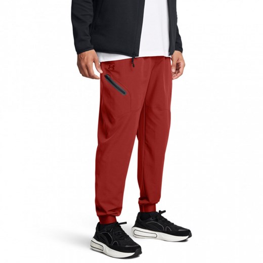 Męskie spodnie treningowe Under Armour UA Unstoppable Joggers - czerwone ze sklepu Sportstylestory.com w kategorii Spodnie męskie - zdjęcie 175314530