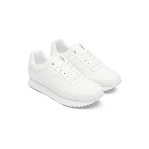 Buty sportowe damskie Calvin Klein sneakersy płaskie białe wiązane