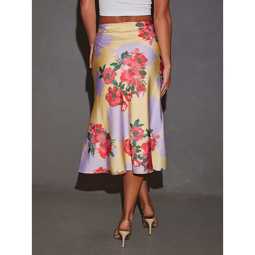 Spódnica La Angels w kwiaty na wiosnę midi casualowa 