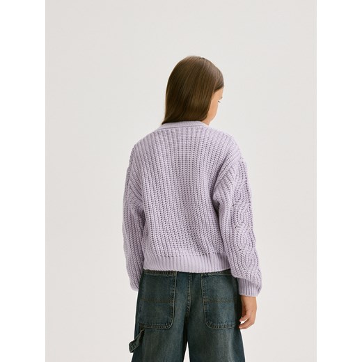 Sweter dziewczęcy fioletowy Reserved