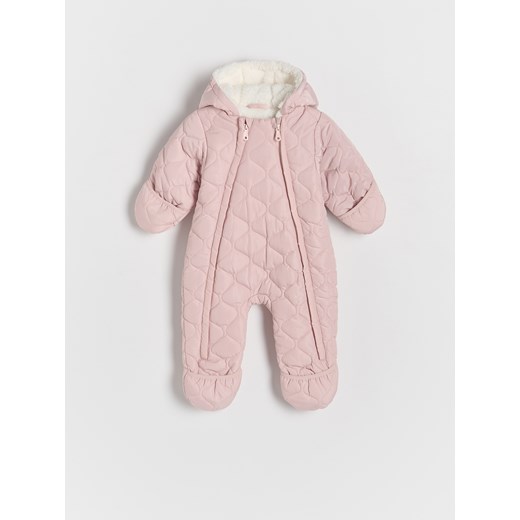 Reserved - PIkowany kombinezon z ociepleniem - pastelowy róż Reserved 74 (6-9 m.) Reserved