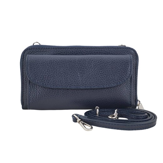 Portfel z etui na telefon ze skóry licowej - Granatowy ze sklepu butyolivier w kategorii Etui - zdjęcie 175332620