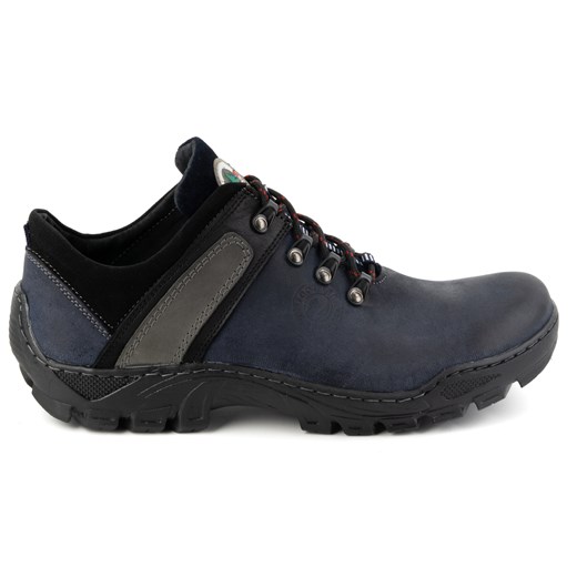Skórzane buty trekkingowe męskie 311GT granatowe ze sklepu butyolivier w kategorii Buty trekkingowe męskie - zdjęcie 175332643