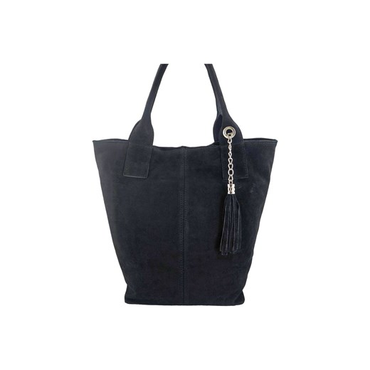 Shopper bag - torebka damska zamszowa - Czarna ze sklepu butyolivier w kategorii Torby Shopper bag - zdjęcie 175333174