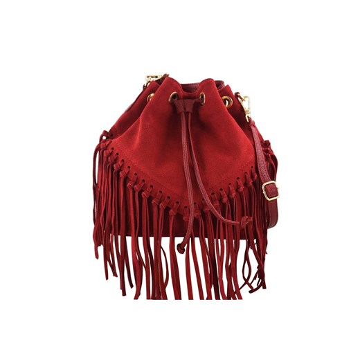 Torebka skórzana boho style - Czerwona ze sklepu butyolivier w kategorii Torebki worki - zdjęcie 175334524