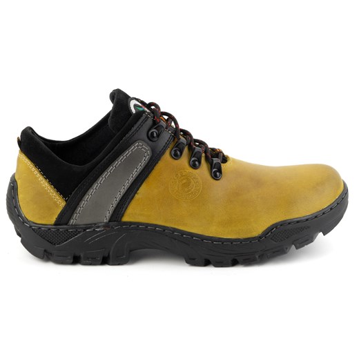 Skórzane buty trekkingowe męskie 311GT żółte ze sklepu butyolivier w kategorii Buty trekkingowe męskie - zdjęcie 175335241