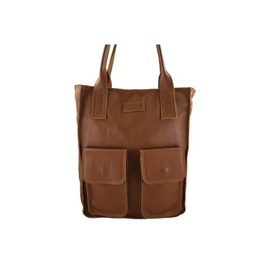 Torba shopper bag do pracy - Brązowa jasna Barberini`s uniwersalny butyolivier