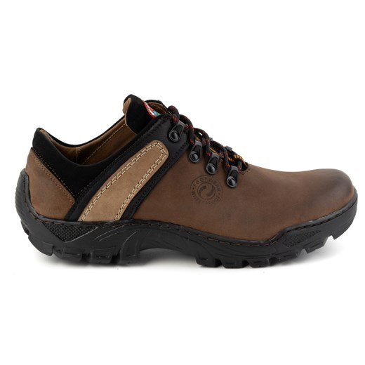 Skórzane buty trekkingowe męskie 311GT ciemno brązowe ze sklepu butyolivier w kategorii Buty trekkingowe męskie - zdjęcie 175335992