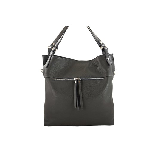 Duży skórzany worek / shopper bag - A4 - Szary ciemny ze sklepu butyolivier w kategorii Torby Shopper bag - zdjęcie 175336621