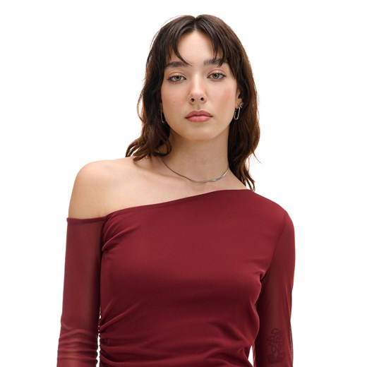 Cropp - Bordowa sukienka midi - kasztanowy Cropp M Cropp