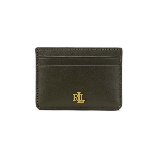 Lauren Ralph Lauren etui na karty skórzane kolor zielony 432876732 ze sklepu ANSWEAR.com w kategorii Portfele damskie - zdjęcie 175345051