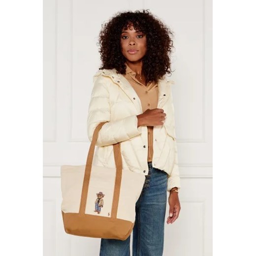 Shopper bag beżowa Polo Ralph Lauren