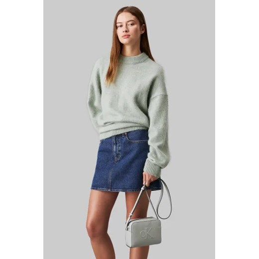 Listonoszka Calvin Klein ze skóry ekologicznej szara matowa