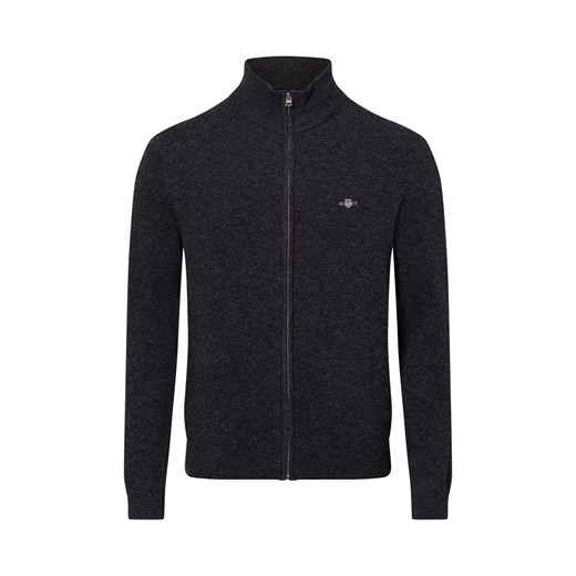 Gant Męski kardigan Mężczyźni antracytowy jednolity ze sklepu vangraaf w kategorii Swetry męskie - zdjęcie 175350001
