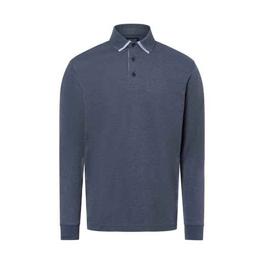 Andrew James Męska koszula z długim rękawem Mężczyźni indygo jednolity ze sklepu vangraaf w kategorii T-shirty męskie - zdjęcie 175350032