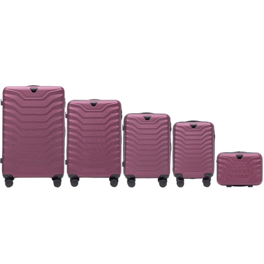 Zestaw 5 walizek Wings PEAFOWL BURGUNDY ze sklepu WINGS w kategorii Walizki - zdjęcie 175350643