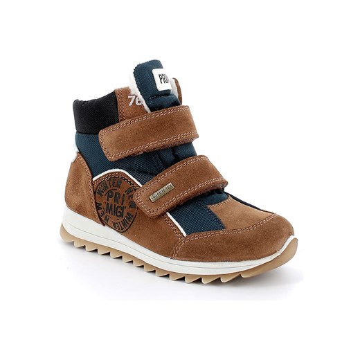 Primigi Skórzane botki zimowe w kolorze granatowo-brązowym ze sklepu Limango Polska w kategorii Buty zimowe dziecięce - zdjęcie 175352053