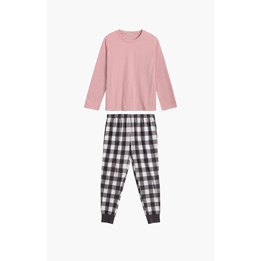 Bawełniana piżama damska NLP-485-ROZ_ECR/GRF, Kolor różowo-grafitowy, Rozmiar S, ATLANTIC ze sklepu Intymna w kategorii Piżamy damskie - zdjęcie 175353152