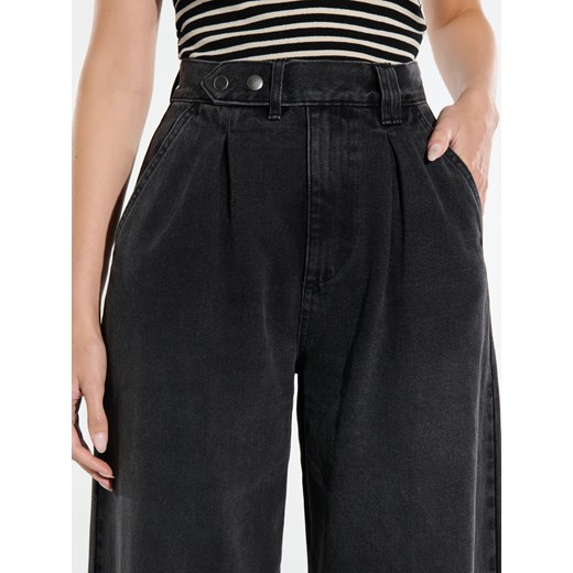 Sinsay - Jeansy wide leg - czarny Sinsay 42 Sinsay