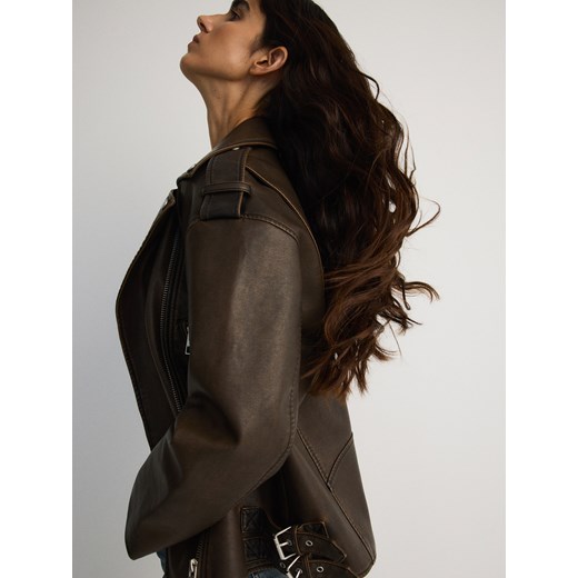 Reserved - Ramoneska oversize - ciemnobrązowy Reserved L Reserved