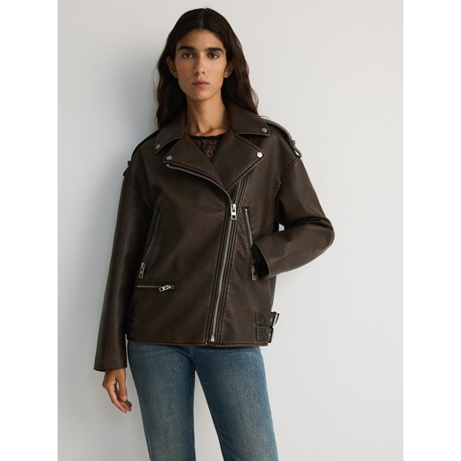 Reserved - Ramoneska oversize - ciemnobrązowy Reserved M Reserved