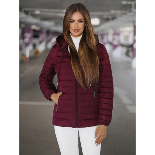 Kurtka damska pikowana bordowa OZONEE JS/16M9103/01Z Ozonee M ozonee.pl
