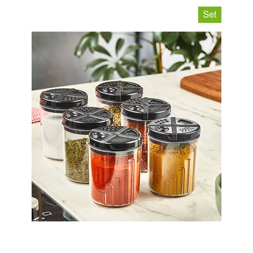 Violeta Home Słoiki (6 szt.) w kolorze czarnym na przyprawy - 300 ml ze sklepu Limango Polska w kategorii Pojemniki kuchenne - zdjęcie 175367081