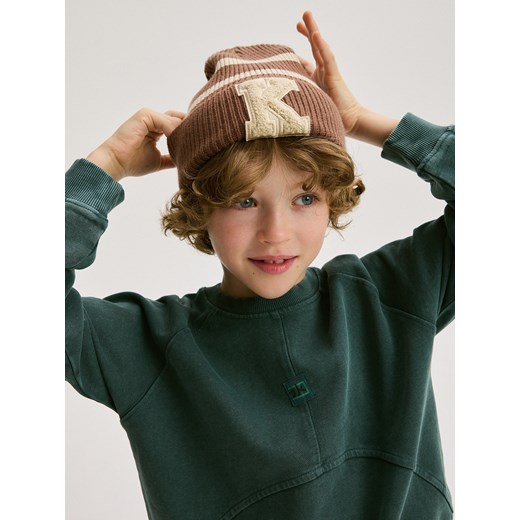 Reserved - Czapka z naszywką - brązowy ze sklepu Reserved w kategorii Czapki dziecięce - zdjęcie 175370031
