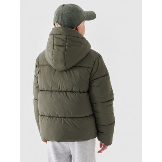 Chłopięca kurtka puchowa pikowana 4F 4FJWAW24TDJAM463 - khaki 4f Junior 164 Sportstylestory.com