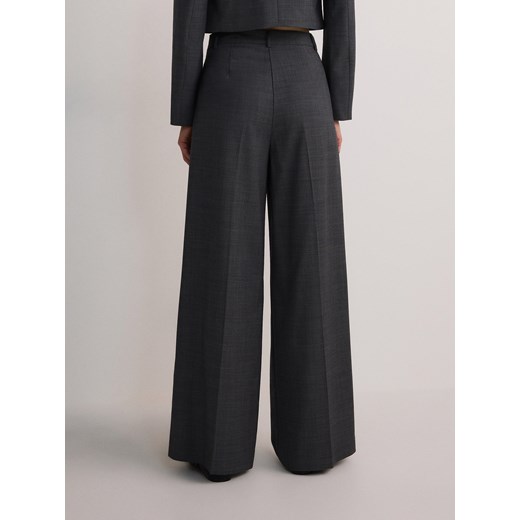 Reserved - Garniturowe spodnie z wełną - ciemnoszary Reserved XS Reserved