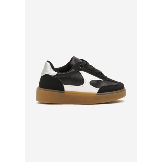 Czarne Buty Sportowe Sneakersy Zdobione Metalicznymi Wstawkami Artinthea ze sklepu born2be.pl w kategorii Buty sportowe dziecięce - zdjęcie 175374330