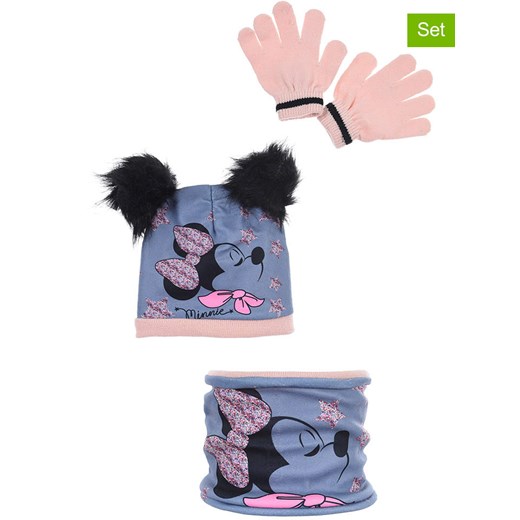 Disney Minnie Mouse 3-częściowy zestaw &quot;Minnie&quot; w kolorze niebieskim ze sklepu Limango Polska w kategorii Szaliki dziecięce - zdjęcie 175376624