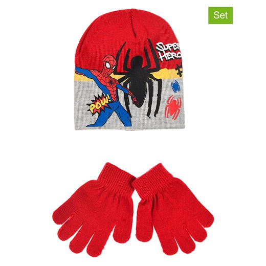 Spiderman 2-częściowy zestaw &quot;Spider-man&quot; w kolorze czerwonym ze sklepu Limango Polska w kategorii Czapki dziecięce - zdjęcie 175376740