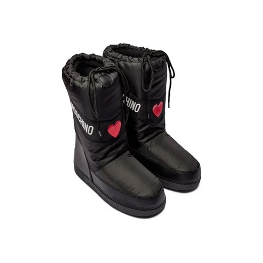 Śniegowce damskie Love Moschino na płaskiej podeszwie casualowe zimowe z tworzywa sztucznego