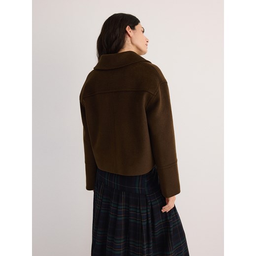 Reserved - Krótka kurtka z wełną - brązowy Reserved S Reserved