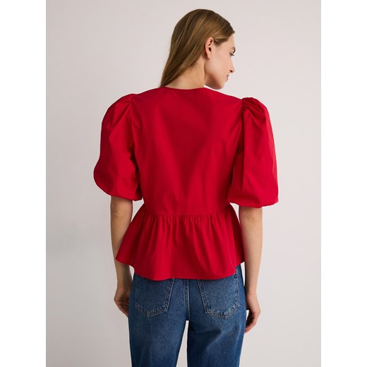 Bluzka damska Reserved z bawełny z krótkim rękawem 