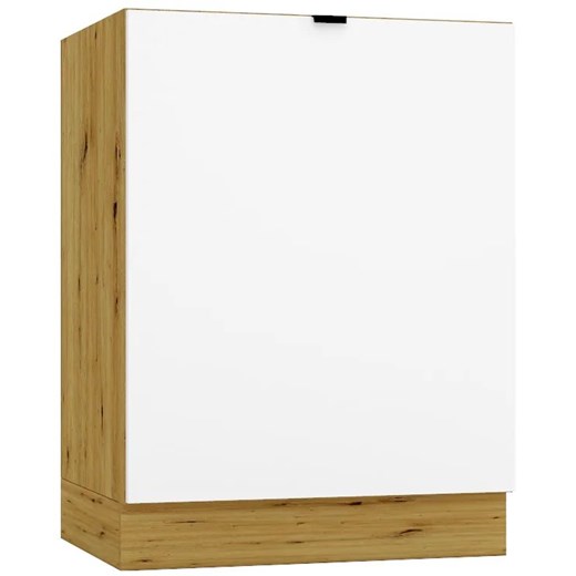 Jednodrzwiowa szafka kuchenna pod zlew 60 cm biały + dąb artisan W0-H37 ze sklepu Edinos.pl w kategorii Meble kuchenne - zdjęcie 175385492