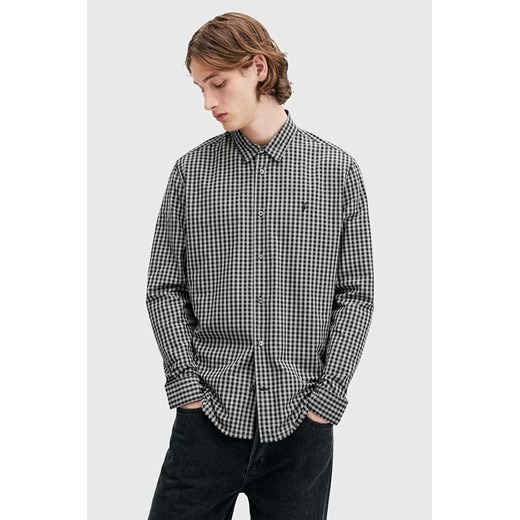 AllSaints koszula bawełniana NEO LS SHIRT męska kolor czarny relaxed z kołnierzykiem klasycznym M044SB ze sklepu ANSWEAR.com w kategorii Koszule męskie - zdjęcie 175386113