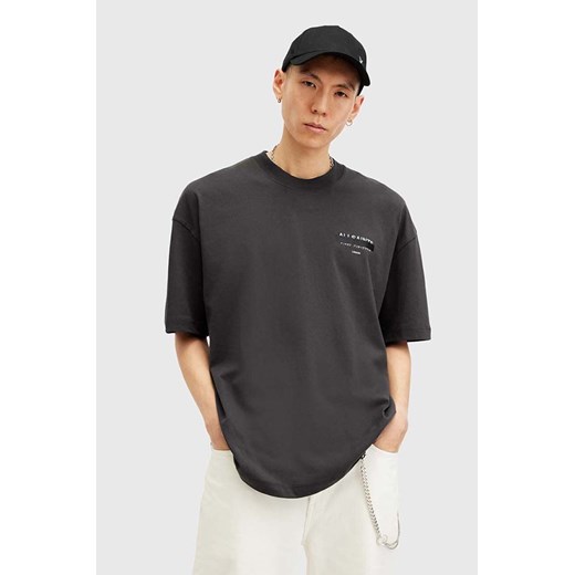 AllSaints t-shirt bawełniany REDACT SS CREW męski kolor czarny z nadrukiem M002PC ze sklepu ANSWEAR.com w kategorii T-shirty męskie - zdjęcie 175387901