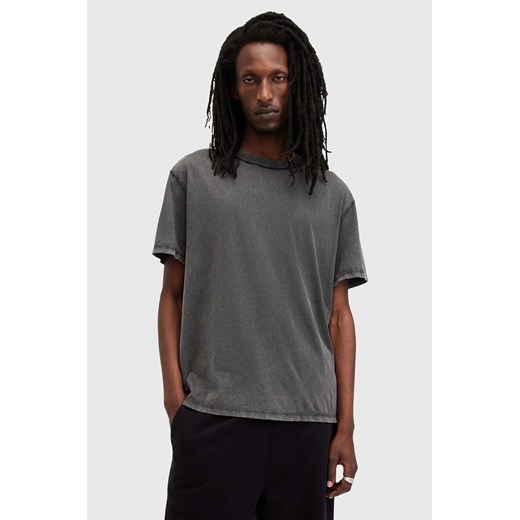 AllSaints t-shirt bawełniany HEATH SS CREW męski kolor czarny gładki M013JA ze sklepu ANSWEAR.com w kategorii T-shirty męskie - zdjęcie 175387921