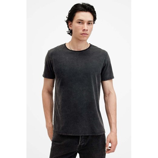 AllSaints t-shirt bawełniany BODEGA SS CREW męski kolor czarny gładki M026JB ze sklepu ANSWEAR.com w kategorii T-shirty męskie - zdjęcie 175387931