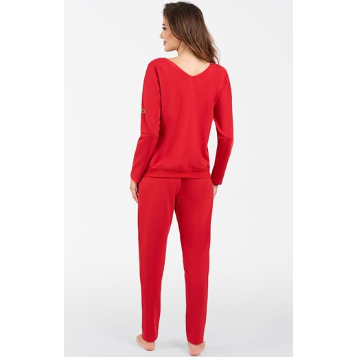 Komplet dresowy z długim rękawem i długimi spodniami czerwona Karina, Kolor czerwony, Rozmiar S, Italian Fashion ze sklepu Intymna w kategorii Dresy damskie - zdjęcie 175396580