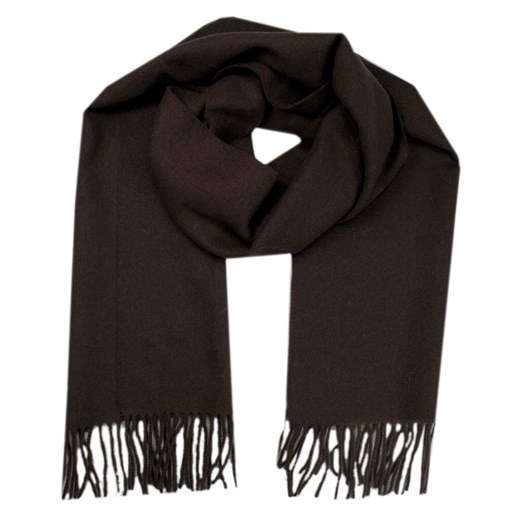 Szalik Wełniany z Kaszmirem, Ciepły, Męski - V. Fraas - Głęboki Brąz SZAWLN1302 ze sklepu JegoSzafa.pl w kategorii Szaliki męskie - zdjęcie 175397054