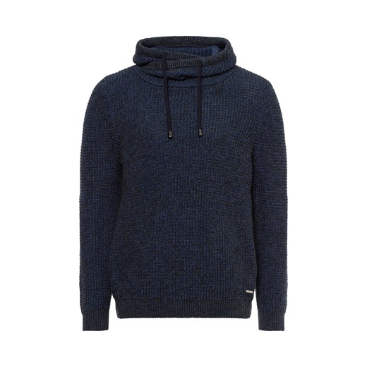 Ragman Męski sweter z kapturem Mężczyźni Bawełna niebieski jednolity ze sklepu vangraaf w kategorii Bluzy męskie - zdjęcie 175397293